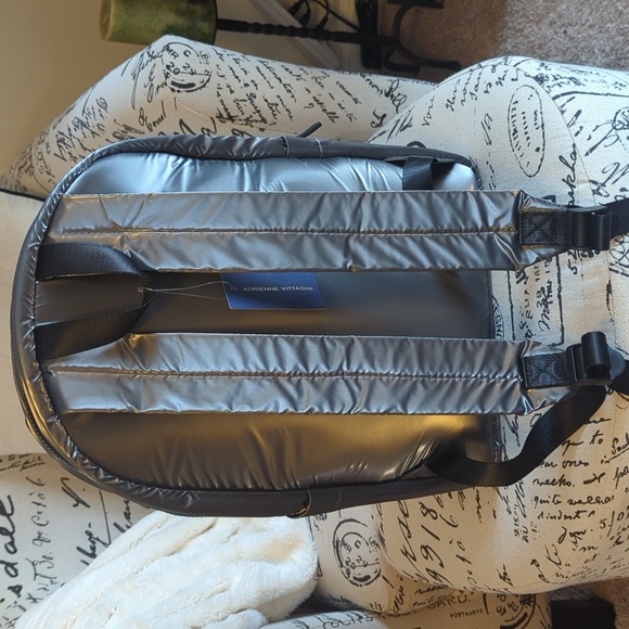 Adrianne Vittadini Puffer Backpack Unisex Style AVH8607 Iridescent Pewter NWT - Picture 4 of 15